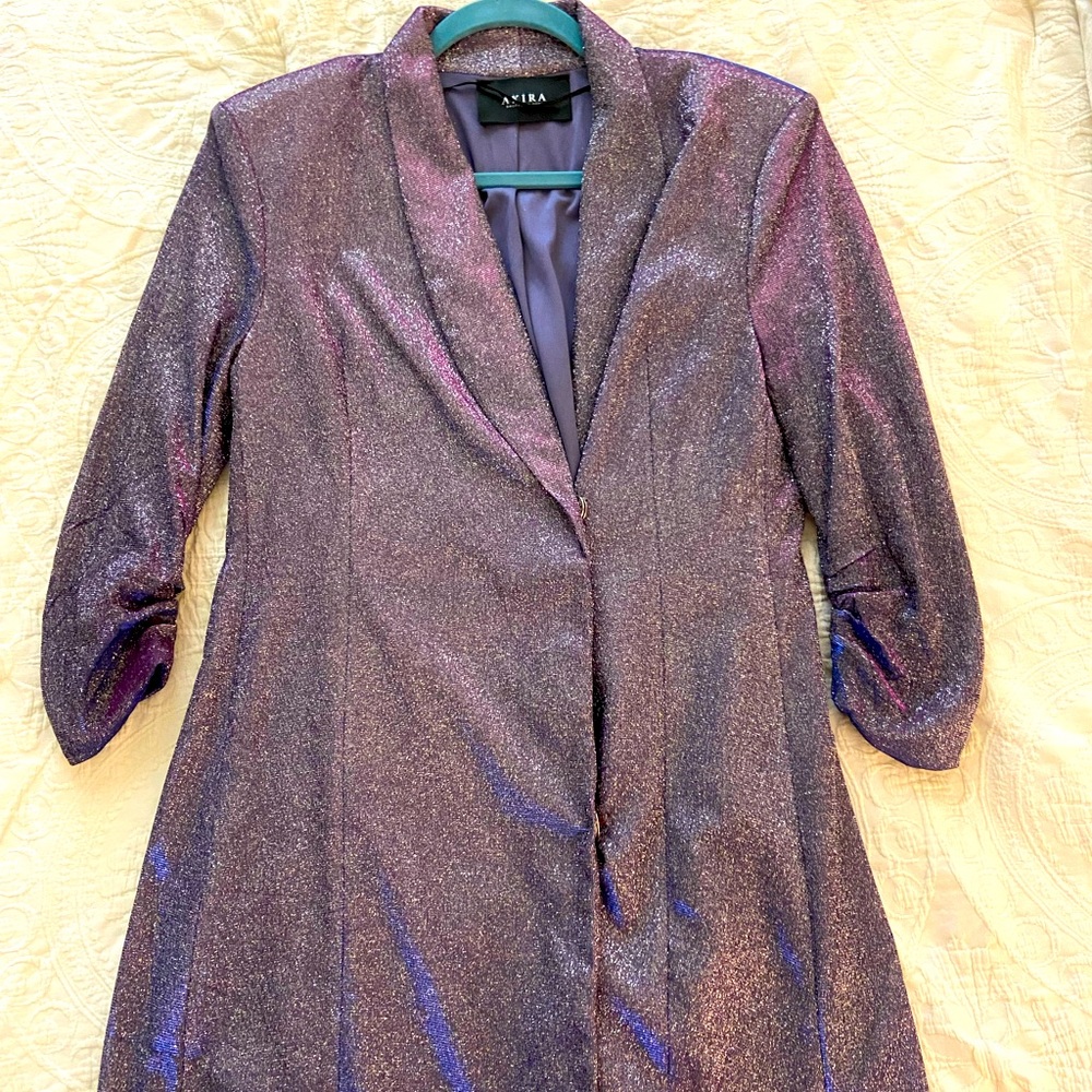 Akira purple sparkly blazer dress